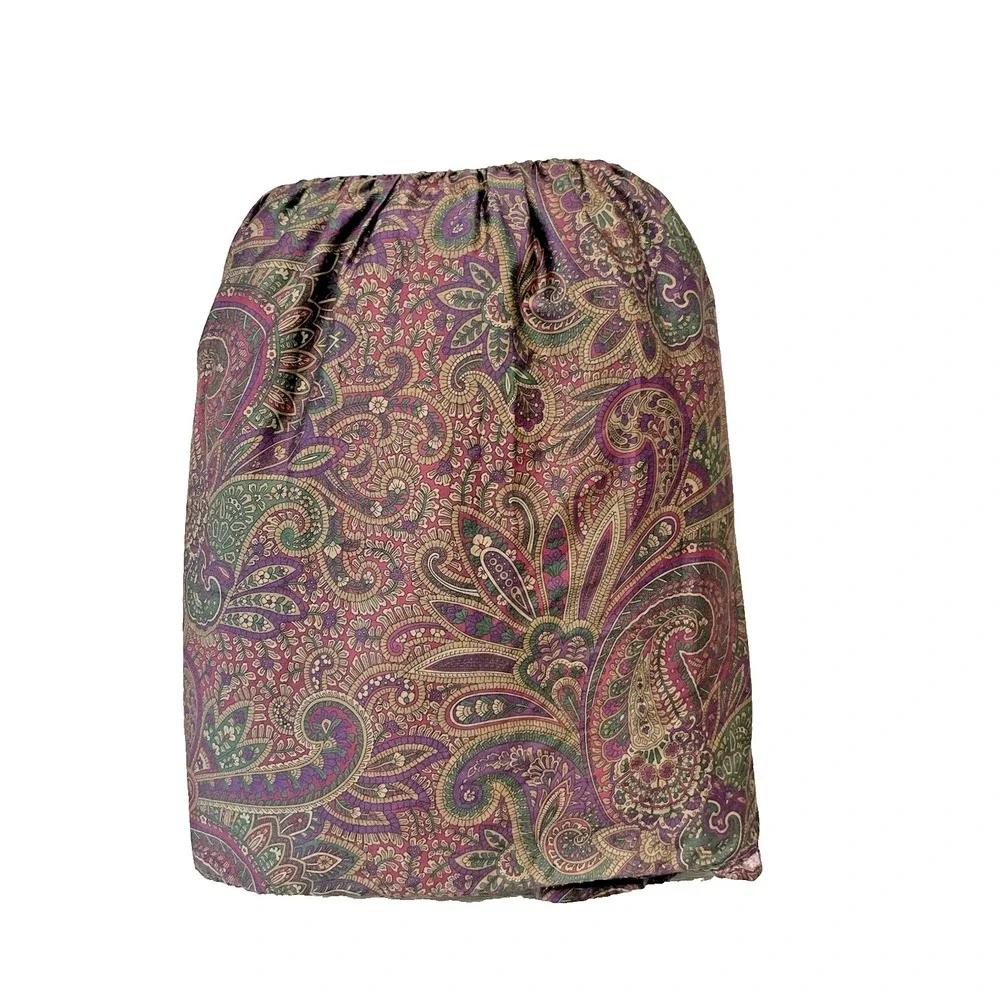 Vtg Ralph Lauren New Bohemian Purple Paisley Bed Skirt KING Dust Ruffle
